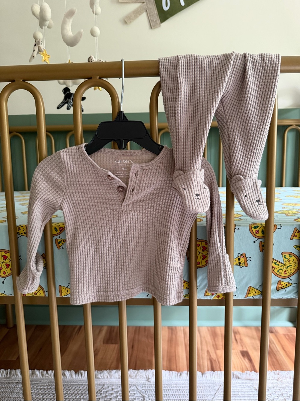 Carter's Mauve Waffle-Knit Baby Pajama Set